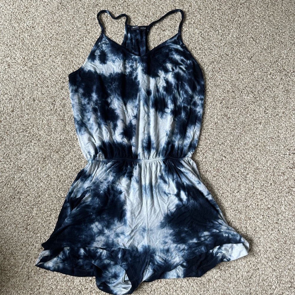 Brandy Melville blue tie dye romper one size
